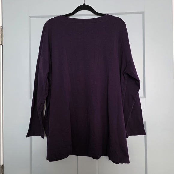 J.Jill Supima Cotton Tunic Top 2XL Plum Relaxed Minimalist - Picture 2 of 3